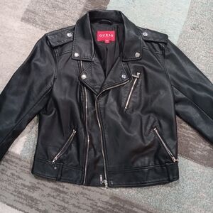 GUESS Black Leather Jacket for Men